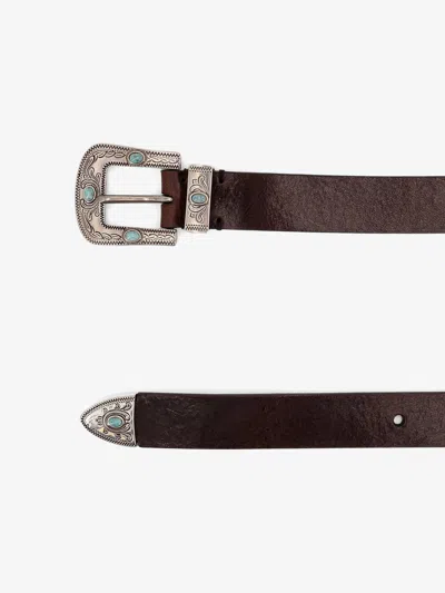 Brunello Cucinelli Men Leather Pull-up Belt In Brown