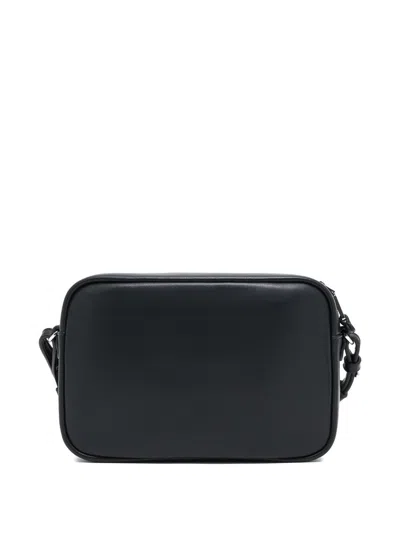 Emporio Armani Bovine Leather Shoulder Bag In Black