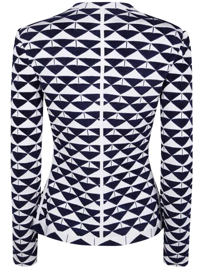 Emporio Armani Cotton Blend Geometric Blouse In Pattern