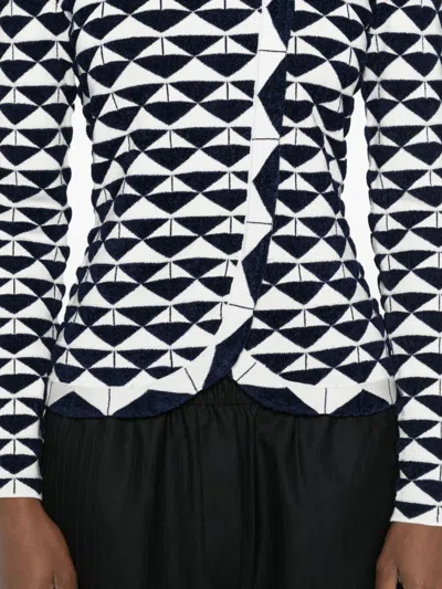 Emporio Armani Cotton Blend Geometric Blouse In Pattern