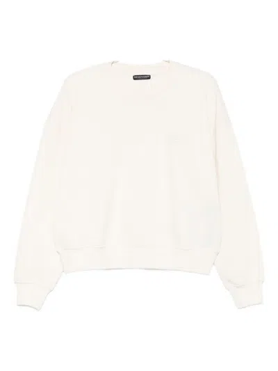 Emporio Armani Cotton Blend Sweater In White