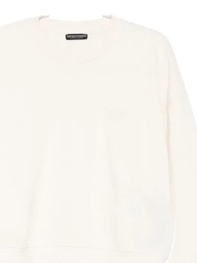 Emporio Armani Cotton Blend Sweater In White