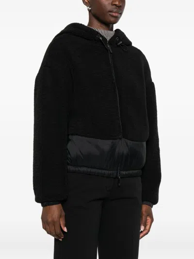 Emporio Armani Drawstring Hood Jacket In Black