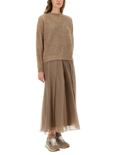 Brunello Cucinelli Women "dazzling" Jersey In Brown