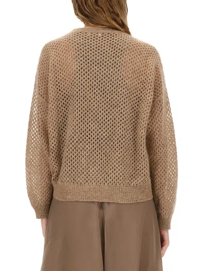 Brunello Cucinelli Women "dazzling" Jersey In Brown