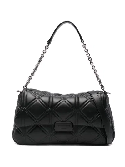 Emporio Armani Quilted Foldover Chain-link In Black