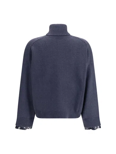 Brunello Cucinelli Women Cashmere And Silk Sweater In Blue