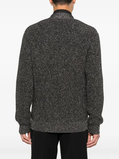 Emporio Armani Buttoned Shawl-collar Cardigan In Gray
