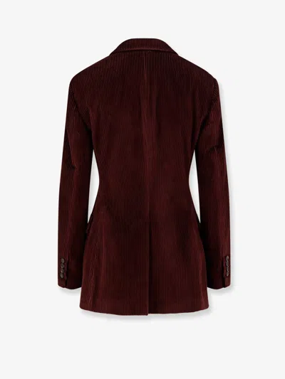 Brunello Cucinelli Women Corduroy Blazer In Brown