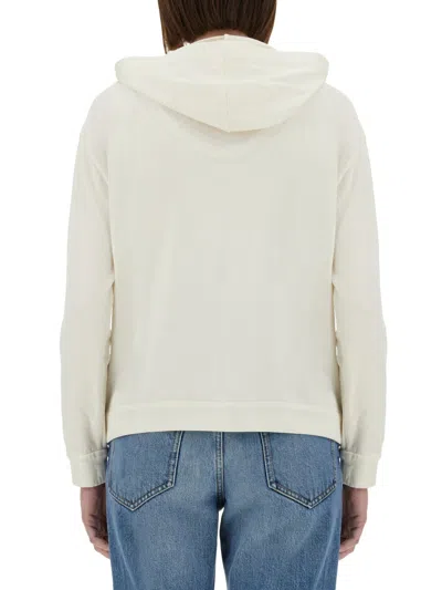 Brunello Cucinelli Women Cotton And Silk Interlock Topwear In White