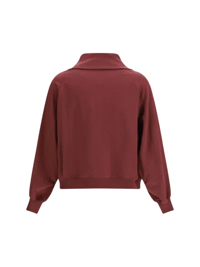 Brunello Cucinelli Shiny Flap Detail Sweatshirt Bordeaux In Burgundy