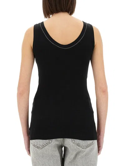 Brunello Cucinelli Women Cotton Tank Top In Black