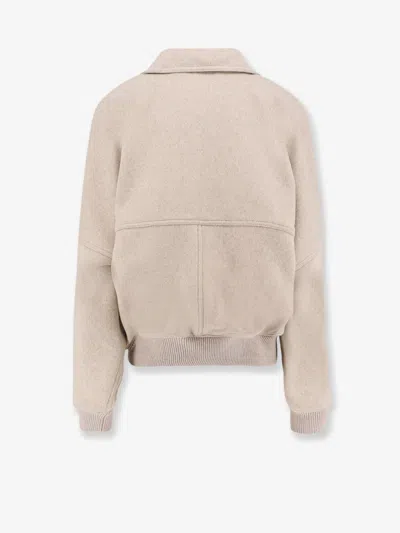 Brunello Cucinelli Women Double Cashmere And Wool Cloth Bomber In Neutral