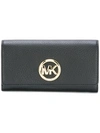 Michael Michael Kors Plaque-detail Leather Wallet In Black
