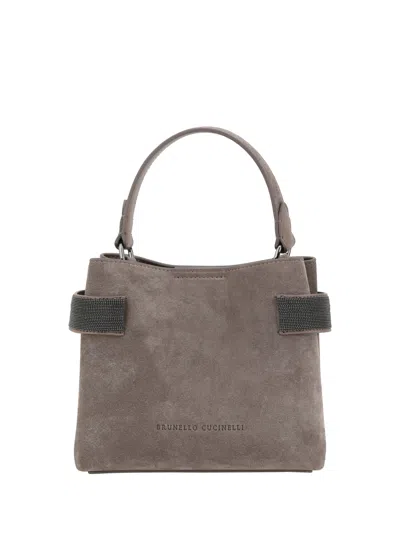 Brunello Cucinelli Women Leather Handbag In Gray