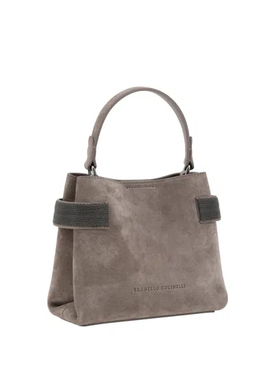Brunello Cucinelli Women Leather Handbag In Gray