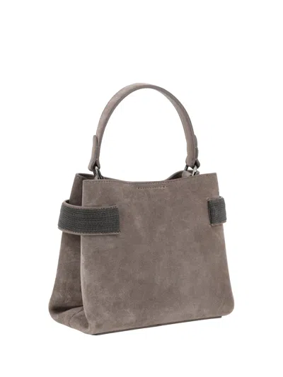 Brunello Cucinelli Women Leather Handbag In Gray