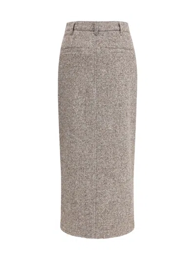 Brunello Cucinelli Women Long Pencil Skirt In Brown