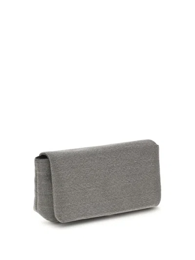 Brunello Cucinelli Women Precious Flap Shoulder Bag In Gray