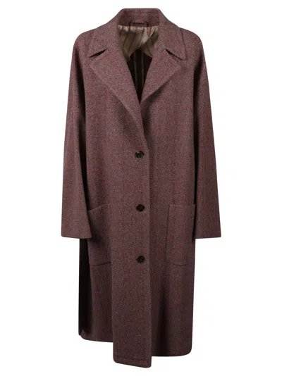 Etro Dusty Rose Herringbone Wool Jacket With Tied Waist In Multi