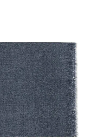 Brunello Cucinelli Women Silk And Cashmere Scarf In Blue