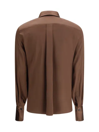 Brunello Cucinelli Women Silk Shirt In Brown