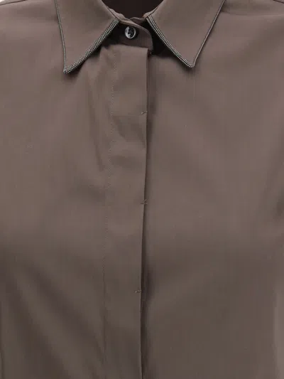 Brunello Cucinelli Women Sleeveless Shirt In Brown