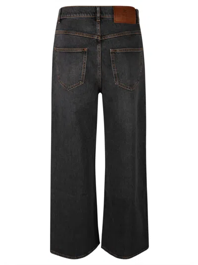 Etro Light Grey Wide Leg Jeans In Black