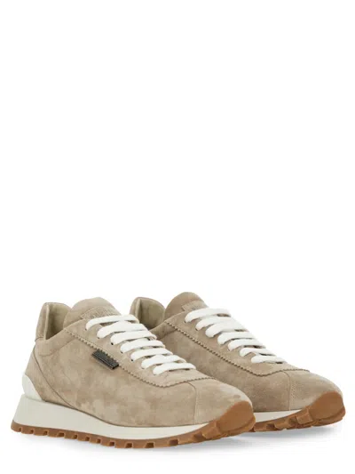 Brunello Cucinelli Women Suede Running Sneaker In Animal Print