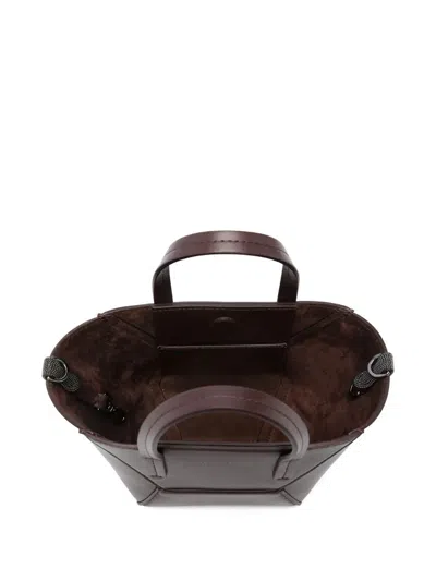 Brunello Cucinelli Geometric Tote Bag Adjustable Strap In Burgundy