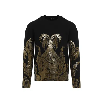 Etro Sweater Lamina Gold In Black