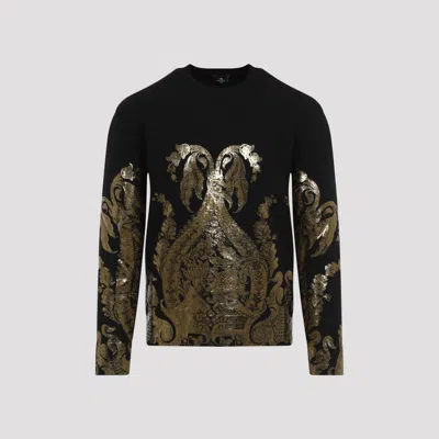 Etro Sweater Lamina Gold In Black