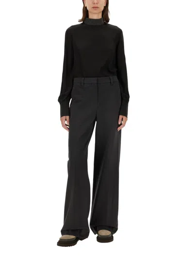 Brunello Cucinelli Women Wide Leg Pants In Black