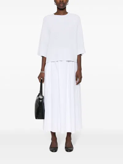 Fabiana Filippi Light Grey Metallic Knit Sweater In White