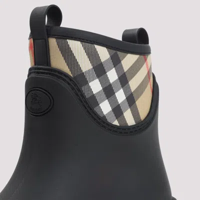 Burberry Marsh Stamp Rubber Ankle Boots In Black