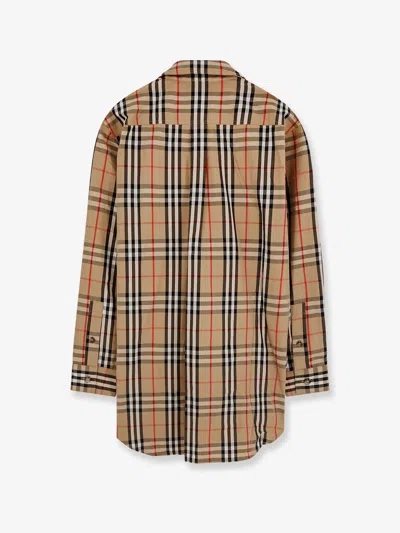 Burberry Women Cotton Shirt With Check Print In Multi