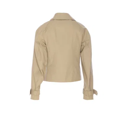 Burberry Women Trench Cropped Gabardine Jacket In Neutral