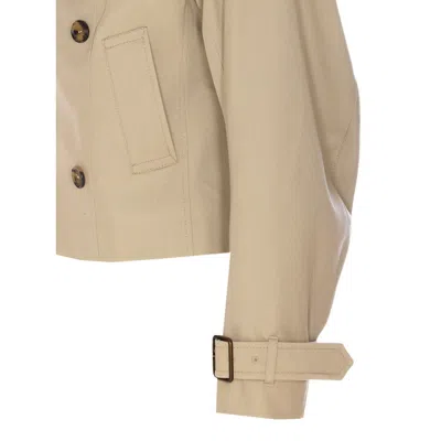 Burberry Women Trench Cropped Gabardine Jacket In Neutral