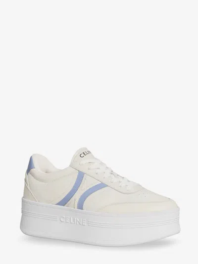 Celine Women Leather Block Sneakers With Triomphe Logo On The Back In Multi