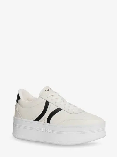 Celine Leather Block Sneakers With Triomphe Logo On The Back In Multi