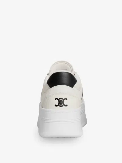 Celine Leather Block Sneakers With Triomphe Logo On The Back In Multi