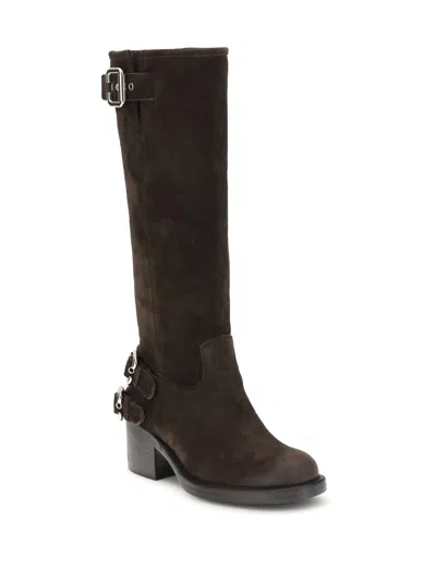 Chloé Brown Dakota Biker Boots In Multi