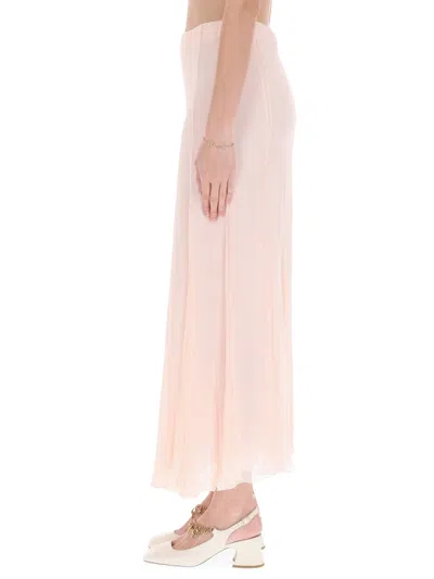 Chloé Women Silk Muslin Maxi Skirt In Pink