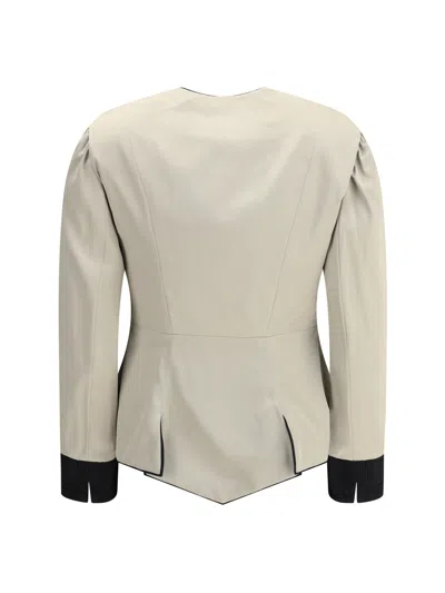 Chloé Blazer With Structured Cuts In Neutral