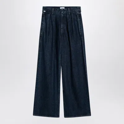 Citizen Of Humanity Wide-leg Trousers With Back Pockets And Front Pleats In Blue