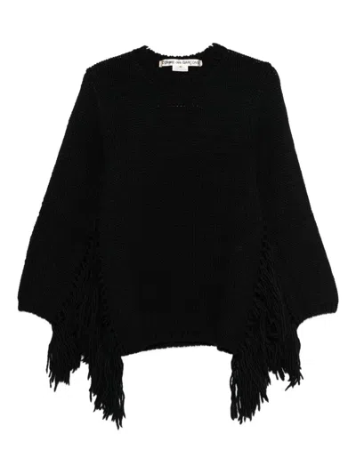 Comme Des Garçons Sleeveless Top Featuring Fringe Detailing In Gray