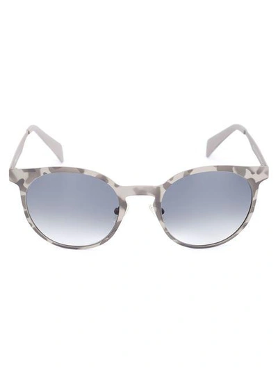 Shop Italia Independent Camouflage Print Sunglasses In Grey