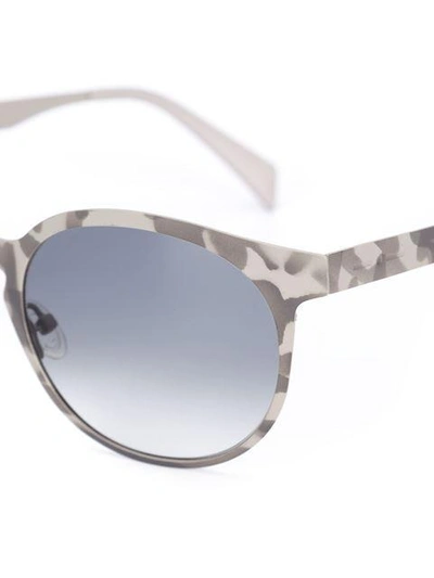 Shop Italia Independent Camouflage Print Sunglasses In Grey