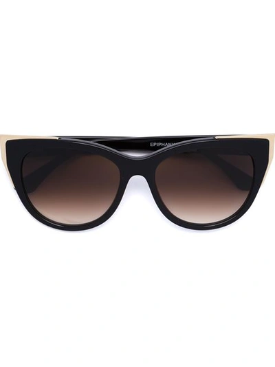 Thierry Lasry Epiphany Capped Cat-eye Sunglasses, Black/gold
