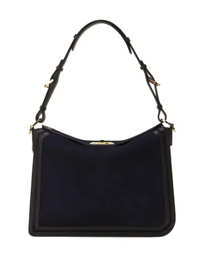 Lanvin Compagnon Small Asymmetrical Bag With A Python Finish In Black